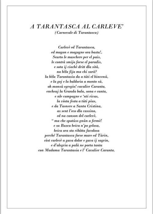 Le maschere e il Carnevale di Tarantasca
