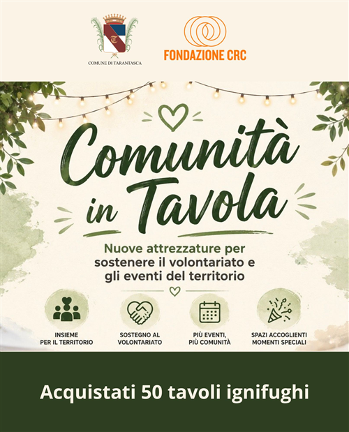 â€œComunità in tavolaâ€: nuove attrezzature per sostenere il volontariato e gli eventi del territorio