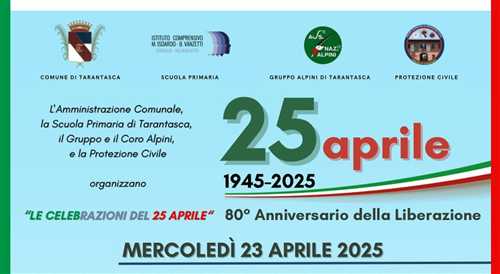 80° ANNIVERSARIO DELLA LIBERAZIONE - CELEBRAZIONI DEL 25 APRILE