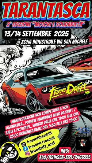 MANIFESTAZIONE AUTOMOBILISTICA A TARANTASCA - 13 E 14 SETTEMBRE 2025