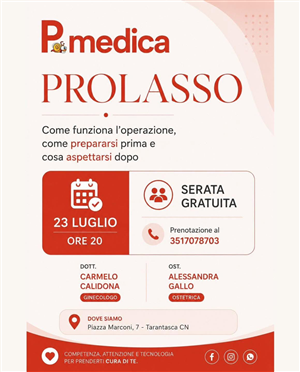 Prolasso, una serata gratuita per capire l'intervento e come affrontarlo