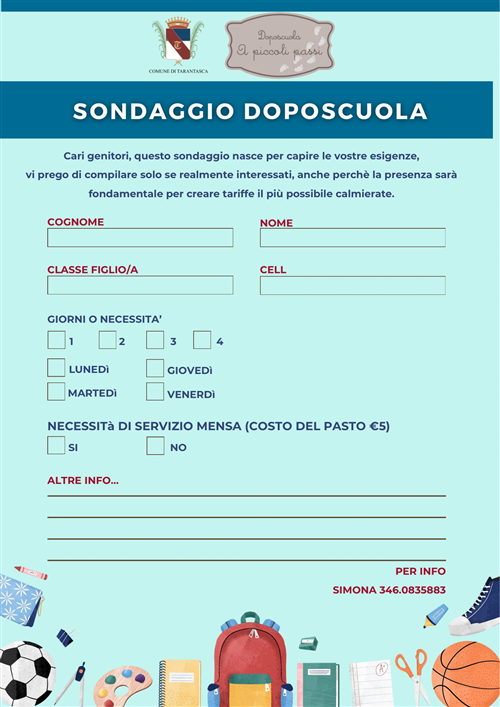 Ritorna il Servizio di Sostegno all'apprendimento e Spazio aggregativo