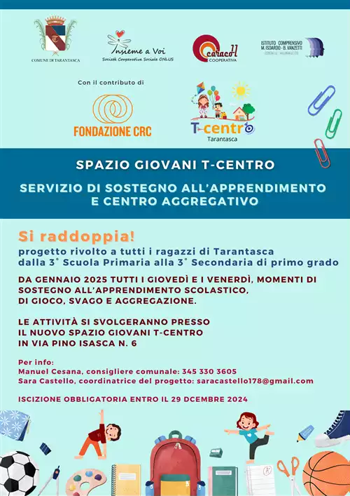 SERVIZIO DI SOSTEGNO ALL'APPRENDIMENTO E SPAZIO AGGREGATIVO