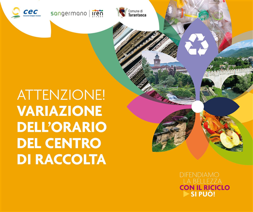 Variazione dell'orario del Centro di Raccolta