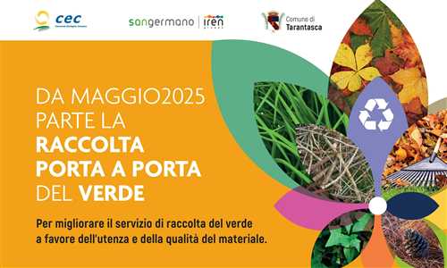 A TARANTASCA PARTE LA RACCOLTA DIFFERENZIATA DEL VERDE "PORTA A PORTA"